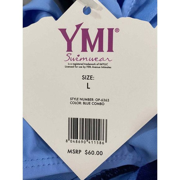 YMI Swim Bathing Wear Padded Size Juniors Sexy Back New Blue Large - Picture 6 of 6